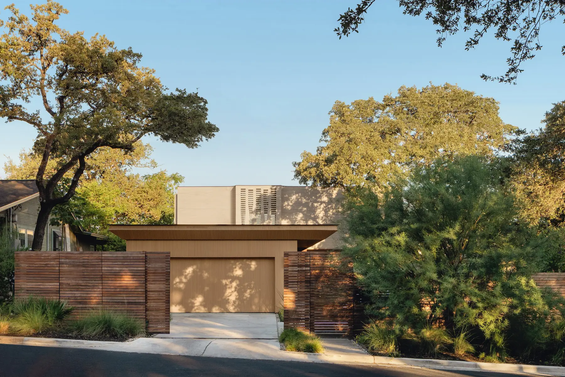 Exterior front, Greenbelt Residence by Risinger Build, Austin, TX
