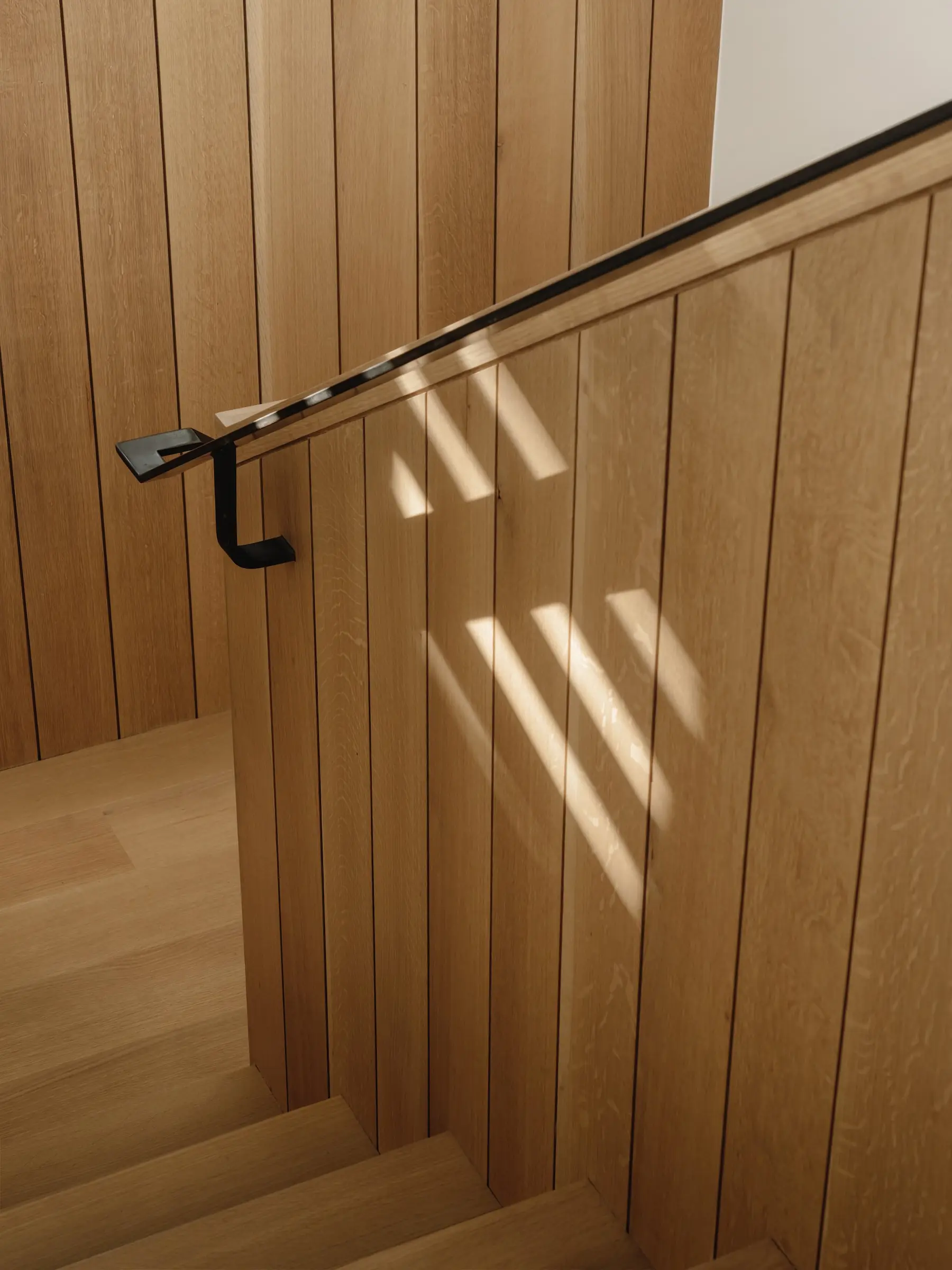 Stair with handrail, Greenbelt Residence by Risinger Build, Austin, TX