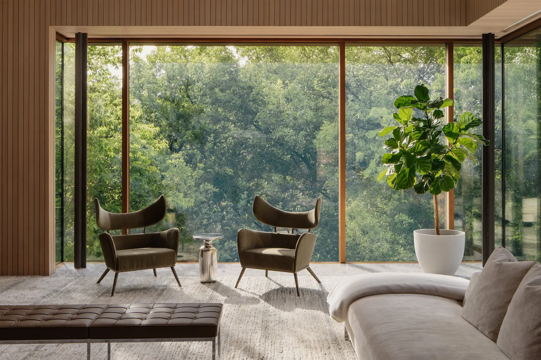 Interior living, Greenbelt Residence by Risinger Build, Austin, TX