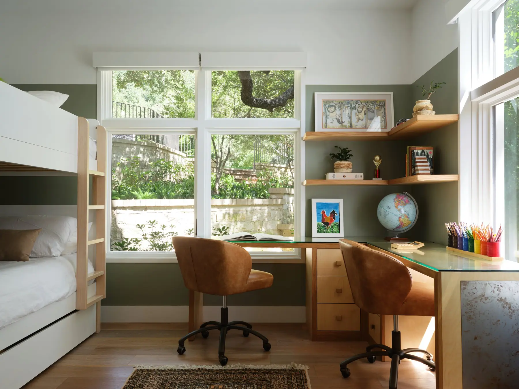 Kids bunks desks, Lakeside by Risinger Build, Lake Austin, Austin, TX