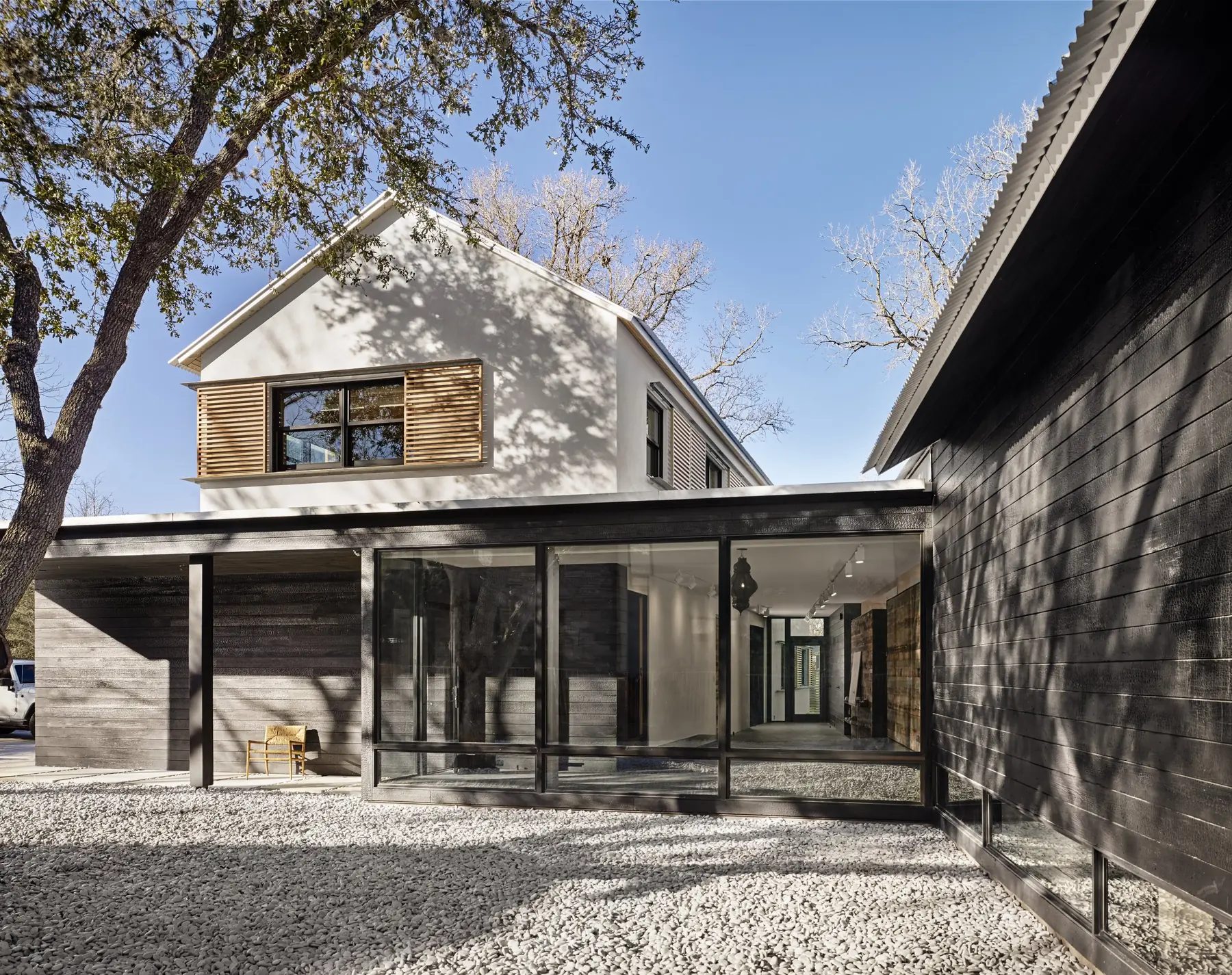 Exterior entry view, Modern Texas Prefab by Risinger Build, Austin, TX