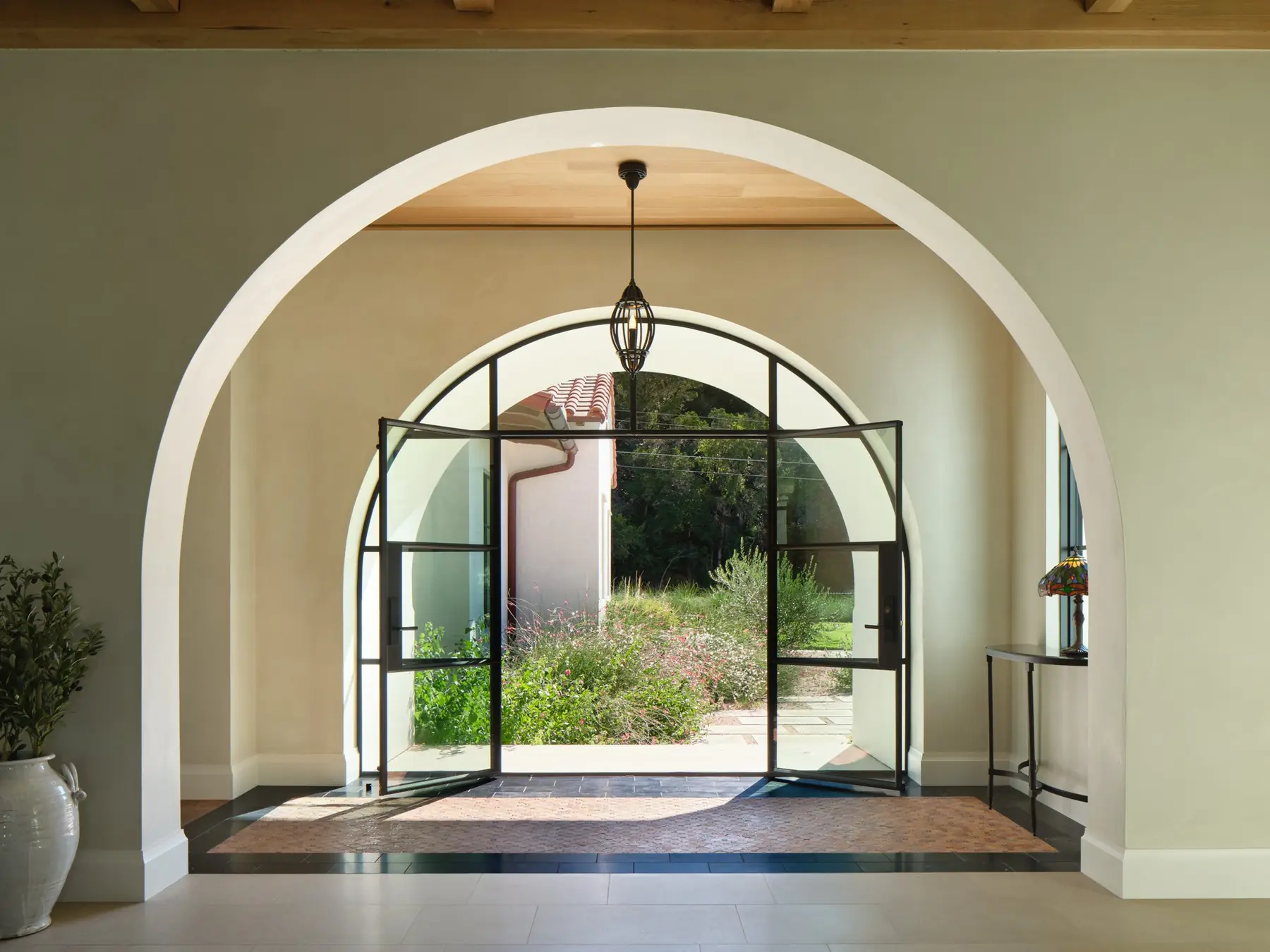 Front doors open, Tortuga by Risinger Build, Austin, TX
